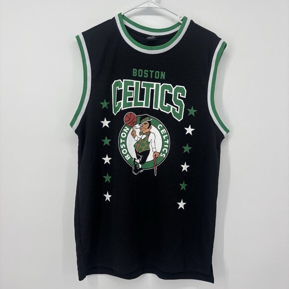Boston Celtics NBA Sleeveless Jersey #46 Mens Size Large Tank Top Black Green - Picture 1 of 9